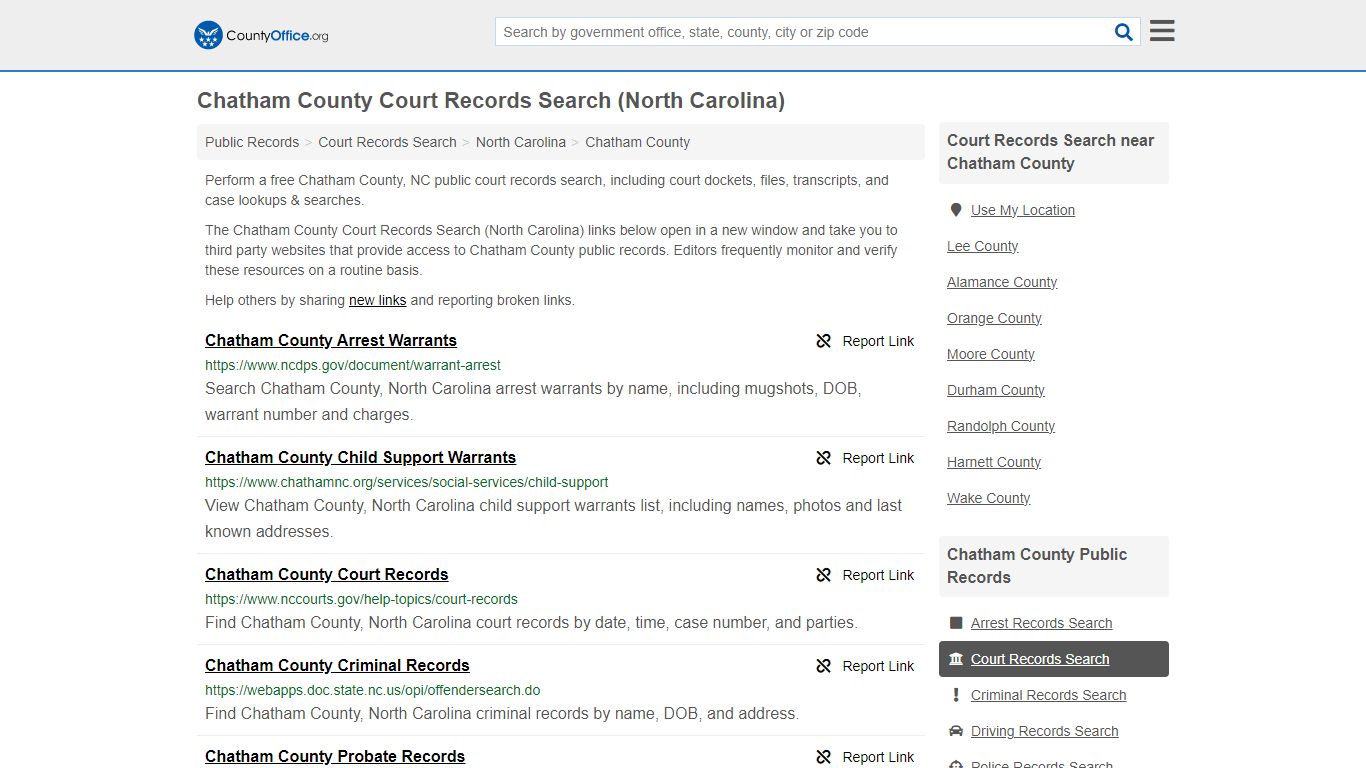 Chatham County Court Records Search (North Carolina) - County Office