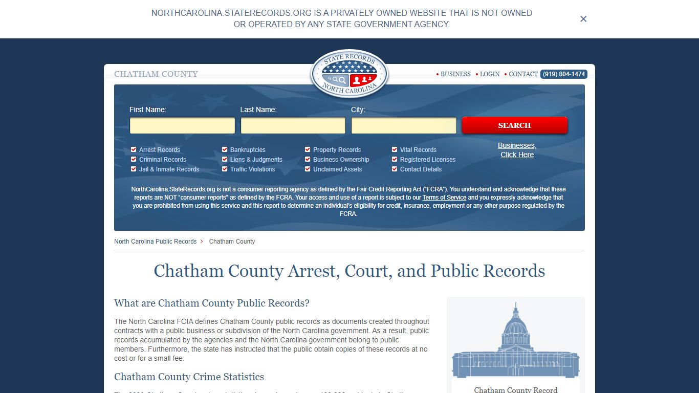 Chatham County Arrest, Court, and Public Records
